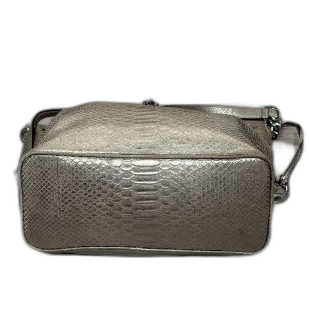 Michael Kors Metallic Python Embossed Chain Tote Bag - Picture 4 of 8